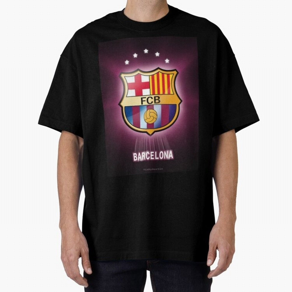 barcelona Oversized T-Shirt Create Global Football Passion for FIFA World Cup 2026 USA Canada Mexico, Celebrating Haaland, France, Supporter Pride, Iconic Celebrations, Legendary Names and Global Match Day Energy; Great for Watch Parties, Sports