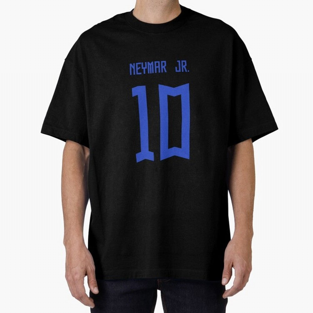Neymar Jr Brazil White Jersey 2023 Oversized T-Shirt Feel the Trophy Chase of Match Day Hype around FIFA World Cup 2026 Group Stage, Messi, Neymar and Mbappe, Spain, Championship Spirit, Famous Goals, Roaring Crowds and International Football