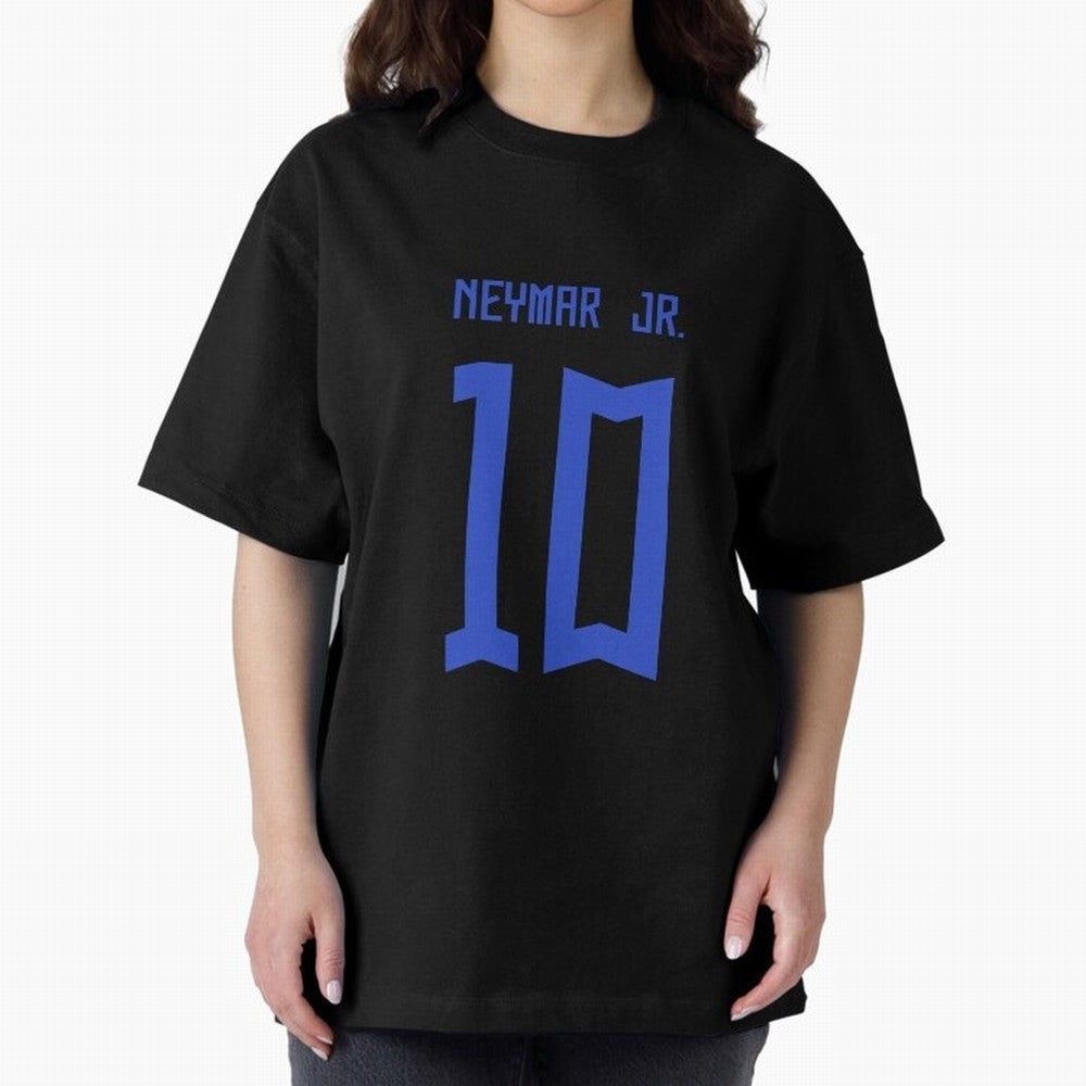Neymar Jr Brazil White Jersey 2023 Oversized T-Shirt Feel the Trophy Chase of Match Day Hype around FIFA World Cup 2026 Group Stage, Messi, Neymar and Mbappe, Spain, Championship Spirit, Famous Goals, Roaring Crowds and International Football