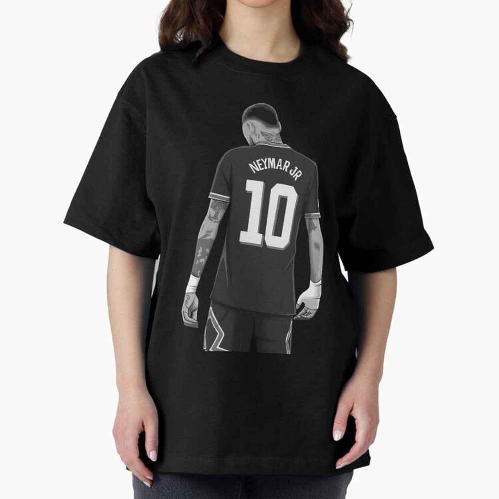 Neymar Jr Black and White Version Oversized T-Shirt Carry the Dream of Match Day Hype around FIFA World Cup 2026 Group Stage, CR7, Spain, Global Supporter Spirit, Legendary Goals, National Colors and Tournament Celebration; Made for Die Hard