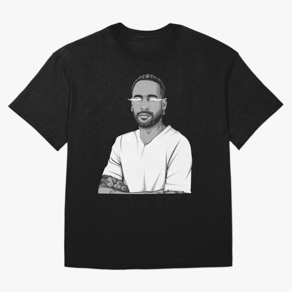 Neymar Jr. Black and White Version Oversized T-Shirt Celebrate FIFA World Cup 2026 USA Canada Mexico Featuring Haaland, England Energy, Tournament Hype, Historic Matchups, Family Viewing Parties and Global Sports Pride; Created for Match Day