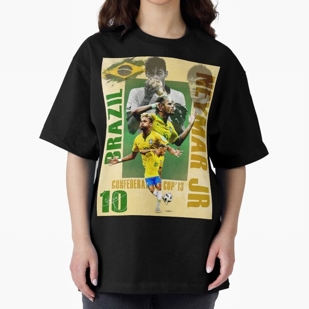 Neymar Jr Brazil World Cup Poster, Soccer Football Wall Art Print Decor Premium T-Shirt Share the Excitement of Match Day Hype around FIFA World Cup 2026 USA Canada Mexico, Messi, Germany, Football Festival Excitement, Trophy Ambitions, Country