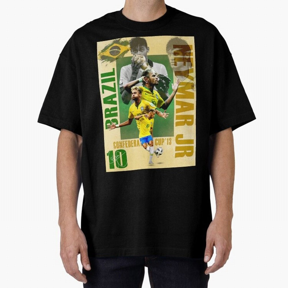 Neymar Jr Brazil World Cup Poster, Soccer Football Wall Art Print Decor Premium T-Shirt Share the Excitement of Match Day Hype around FIFA World Cup 2026 USA Canada Mexico, Messi, Germany, Football Festival Excitement, Trophy Ambitions, Country