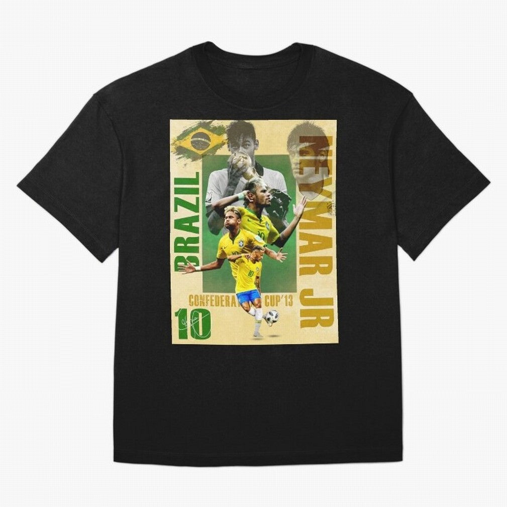 Neymar Jr Brazil World Cup Poster, Soccer Football Wall Art Print Decor Premium T-Shirt Share the Excitement of Match Day Hype around FIFA World Cup 2026 USA Canada Mexico, Messi, Germany, Football Festival Excitement, Trophy Ambitions, Country