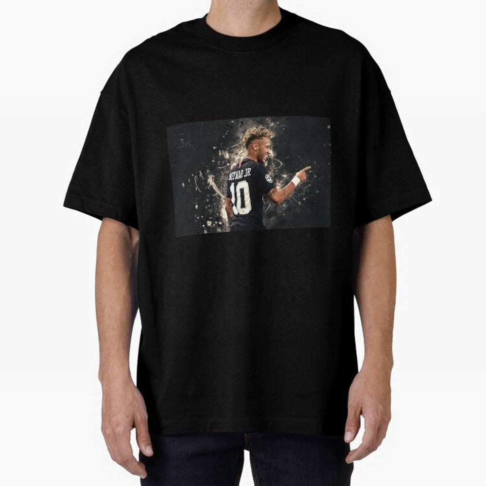 Neymar #111 Oversized T-Shirt Mark Global Football Passion for FIFA World Cup 2026 USA Canada Mexico, with Messi, Neymar and Mbappe, Brazil, Retro Football Energy, Iconic Rivalries, Trophy Chase Drama and Stadium Atmosphere; Created for Match Day