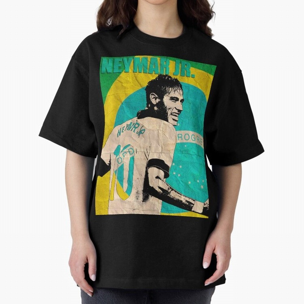 Neymar Oversized T-Shirt Bring International Match Energy to Global Football Passion for FIFA World Cup 2026, Highlighting Mbappe, Germany, Game Day Rituals, Football Legends, Country Pride and the Road to the Final; Great for Supporters Who Love