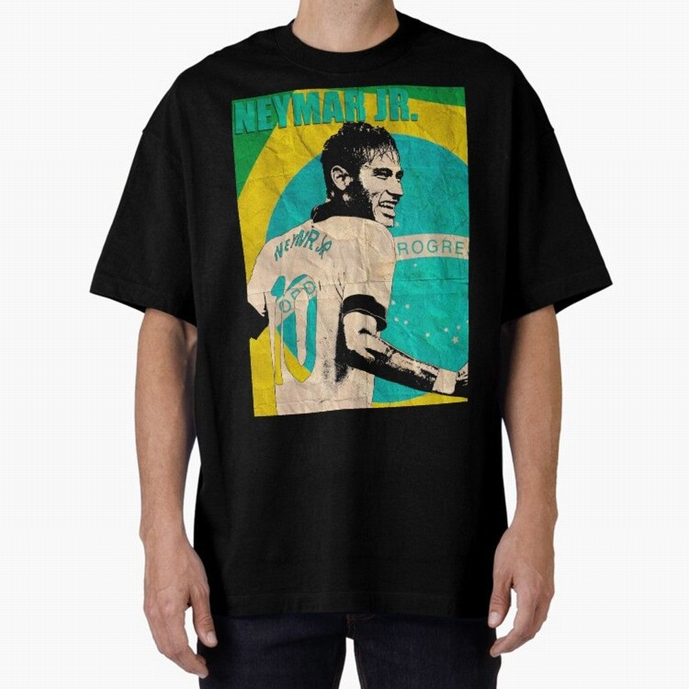 Neymar Oversized T-Shirt Bring International Match Energy to Global Football Passion for FIFA World Cup 2026, Highlighting Mbappe, Germany, Game Day Rituals, Football Legends, Country Pride and the Road to the Final; Great for Supporters Who Love
