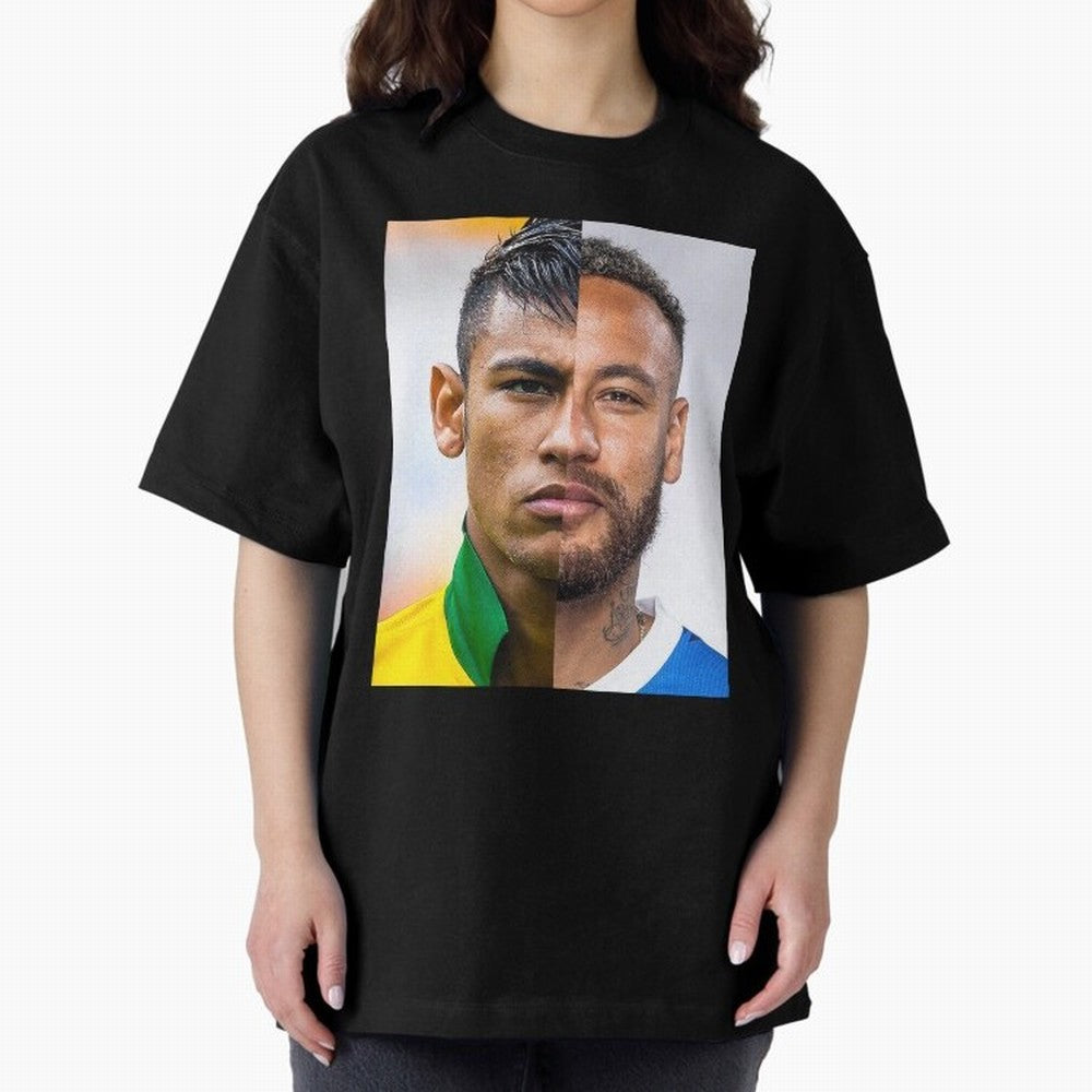 Neymar Oversized T-Shirt Unlock FIFA World Cup 2026 with Messi, CR7 and Mbappe, Netherlands Energy, Championship Spirit, Famous Goals, Roaring Crowds and International Football Unity; Perfect for Supporters Who Want Bold Football Energy, Global