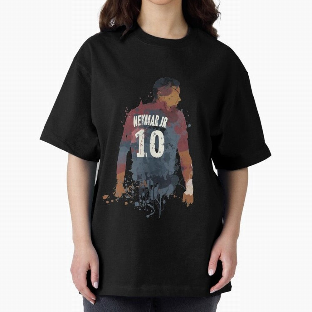 Neymar Brazilian Legend Art Oversized T-Shirt Join the Countdown to FIFA World Cup 2026 for Fans of Neymar, Haaland and Cristiano Ronaldo and Netherlands, Bringing Goal Celebration Energy, Supporter Heritage, Football Icons and Worldwide Tournament