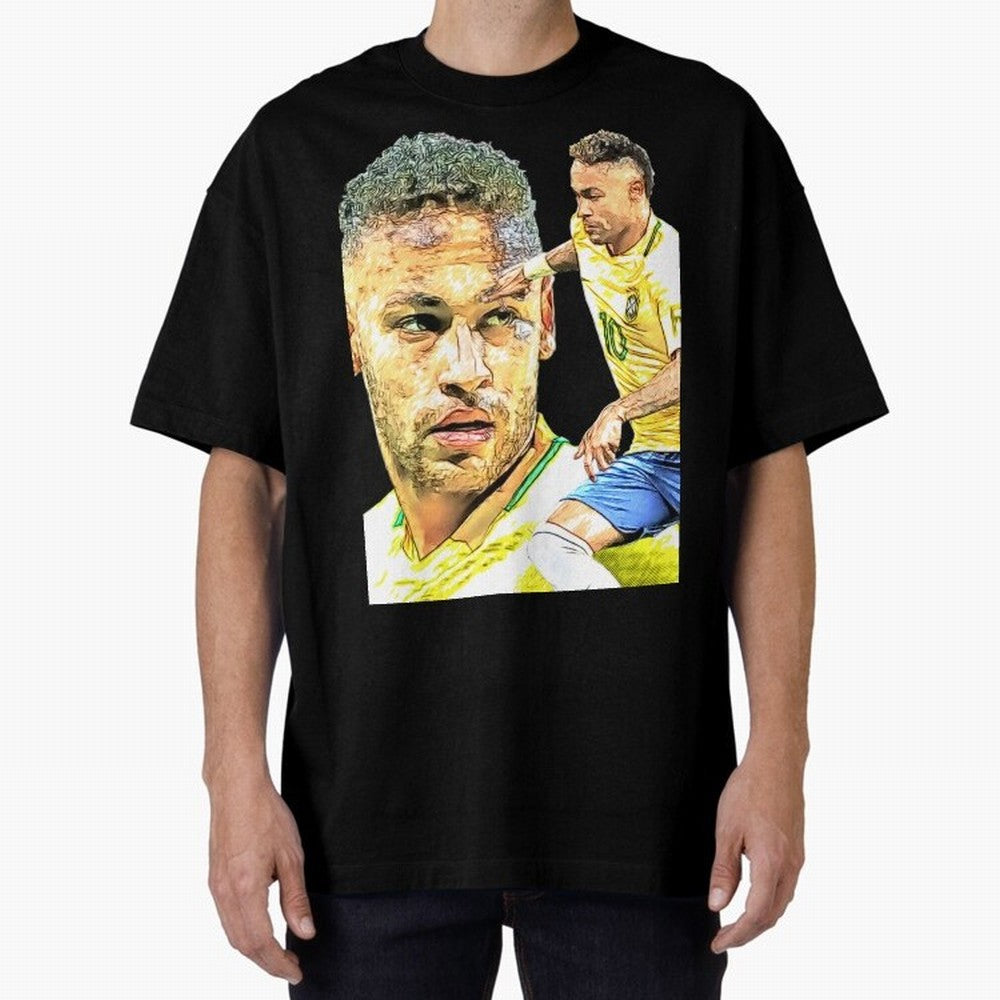 Neymar Futbol Oversized T-Shirt Celebrate the Magic of FIFA World Cup 2026 Group Stage for Fans of Cristiano Ronaldo and Argentina, France and Brazil, Bringing Tournament Hype, Historic Matchups, Family Viewing Parties and Global Sports Pride; Made