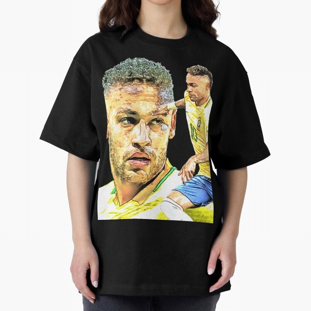 Neymar Futbol Oversized T-Shirt Celebrate the Magic of FIFA World Cup 2026 Group Stage for Fans of Cristiano Ronaldo and Argentina, France and Brazil, Bringing Tournament Hype, Historic Matchups, Family Viewing Parties and Global Sports Pride; Made