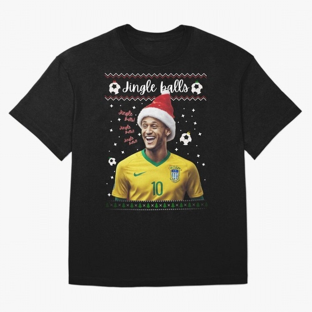 Jingle Balls Christmas Football Fan Art with Santa Neymar Active T-Shirt Back the Journey through FIFA World Cup 2026 Group Stage Spirit, Filled with Portugal, Spain and Germany, Haaland and Mbappe, Match Day Excitement, Supporter Culture, Golden