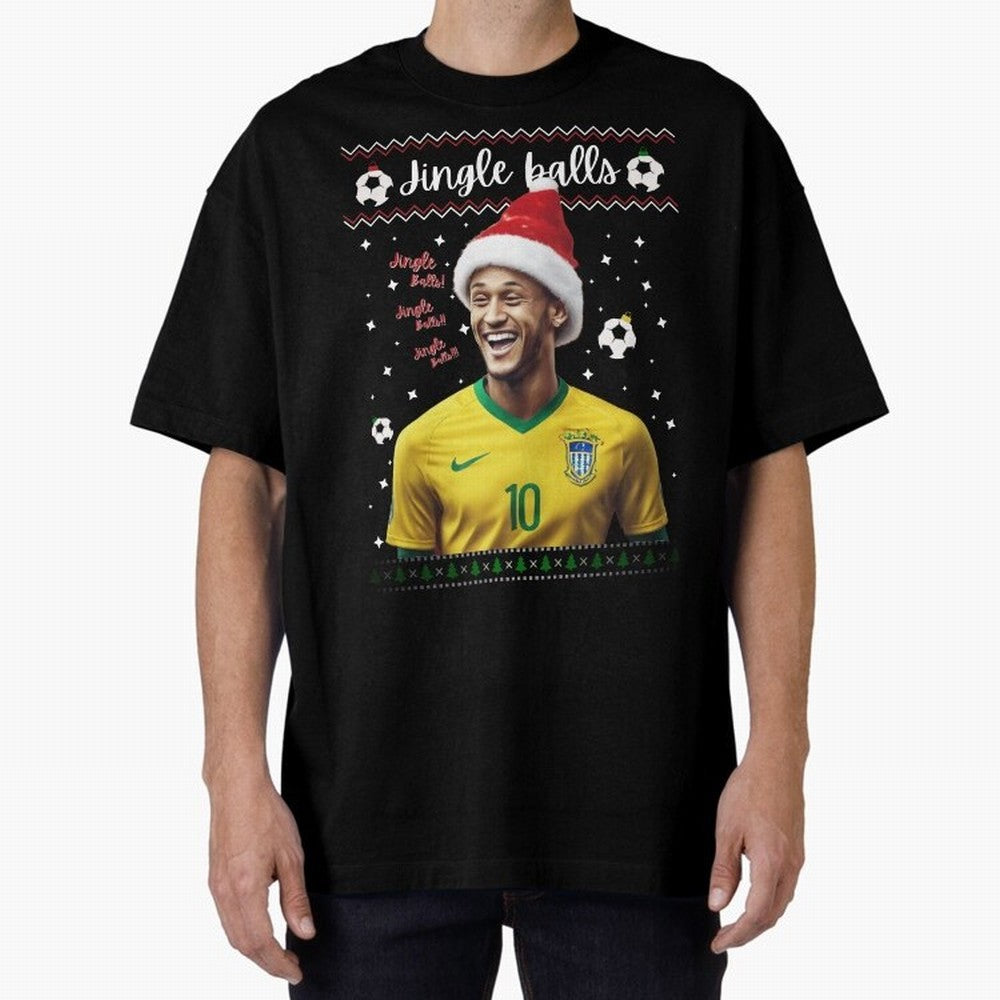 Jingle Balls Christmas Football Fan Art with Santa Neymar Active T-Shirt Back the Journey through FIFA World Cup 2026 Group Stage Spirit, Filled with Portugal, Spain and Germany, Haaland and Mbappe, Match Day Excitement, Supporter Culture, Golden