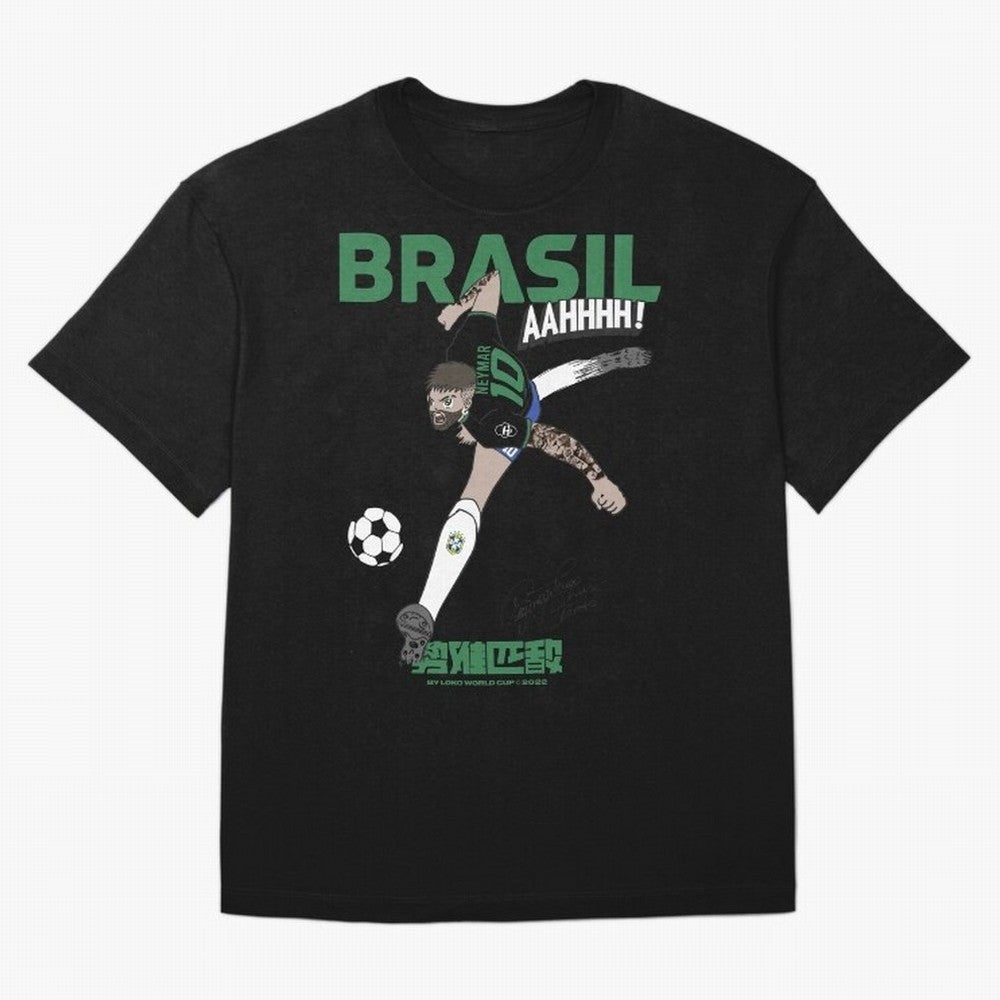 NEYMAR BRAZIL Oversized T-Shirt Celebrate Fan Culture around the FIFA World Cup 2026 Journey through Cristiano Ronaldo Highlights, France and Portugal Pride, Championship Spirit, Famous Goals, Roaring Crowds and International Football Unity; Ideal