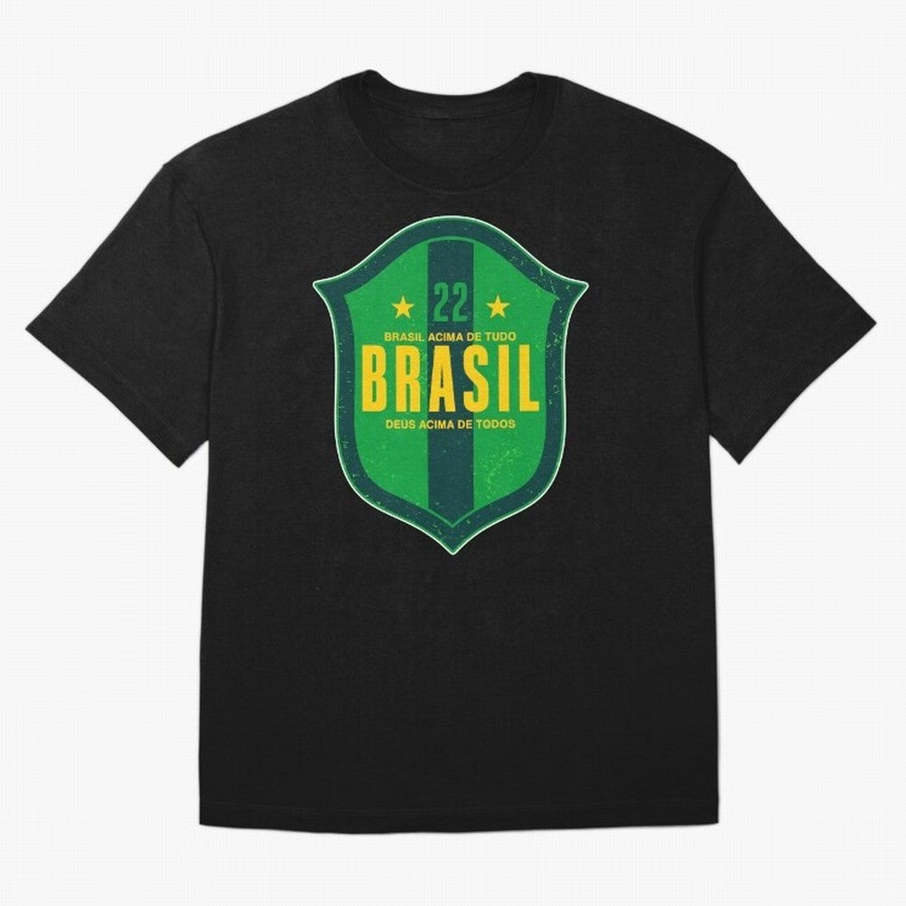 BRAS?O BRASIL 22 Oversized T-Shirt Support FIFA World Cup 2026 Group Stage Celebrating Messi and Cristiano Ronaldo, England and Germany Energy, Sports Nostalgia, International Competition, Famous Players and Unforgettable Victories; Perfect for