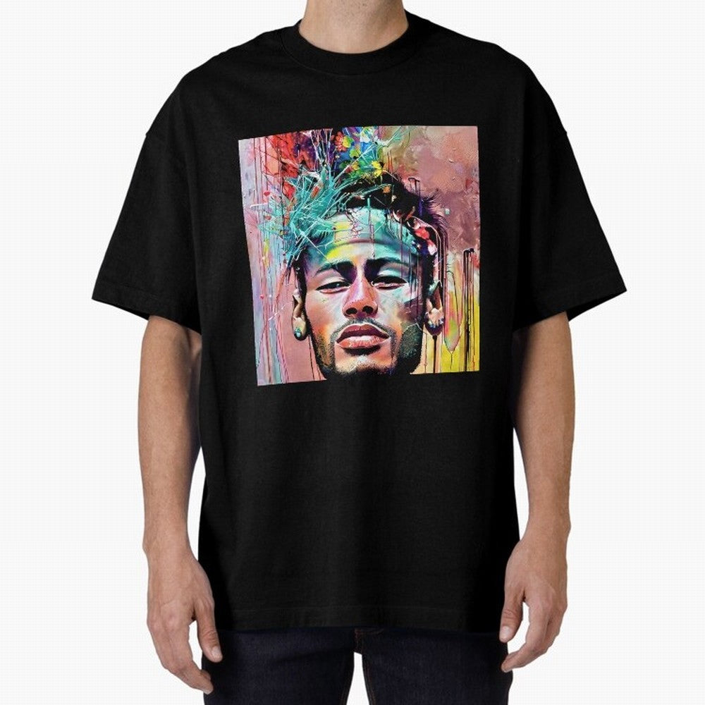Colorful Neymar Oversized T-Shirt Remember FIFA World Cup 2026 USA Canada Mexico Celebrating Haaland and Mbappe, France and Portugal Energy, Sports Nostalgia, International Competition, Famous Players and Unforgettable Victories; Created for Match