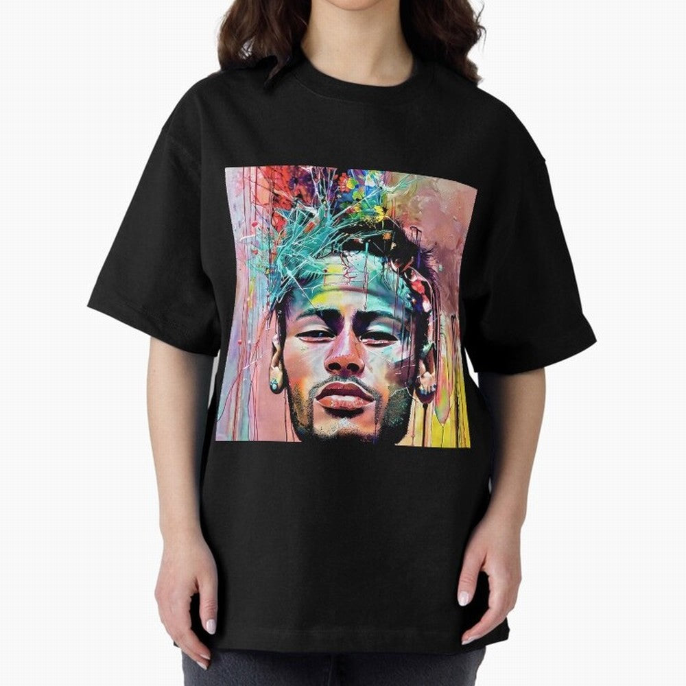 Colorful Neymar Oversized T-Shirt Remember FIFA World Cup 2026 USA Canada Mexico Celebrating Haaland and Mbappe, France and Portugal Energy, Sports Nostalgia, International Competition, Famous Players and Unforgettable Victories; Created for Match