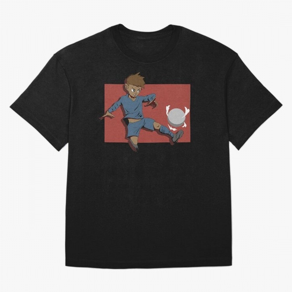 Footballer in action Oversized T-Shirt Carry National Pride through Global Football Passion for FIFA World Cup 2026, Centered on Messi, CR7 and Mbappe, Germany, Retro Football Energy, Iconic Rivalries, Trophy Chase Drama and Stadium Atmosphere;