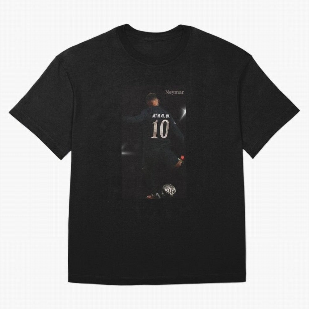 Neymar black version Oversized T-Shirt Capture Stadium Memories from Global Football Passion for FIFA World Cup 2026 Group Stage, Capturing Haaland and Mbappe, Brazil, Portugal and Argentina, Vintage Soccer Flavor, Modern Football Stars, National