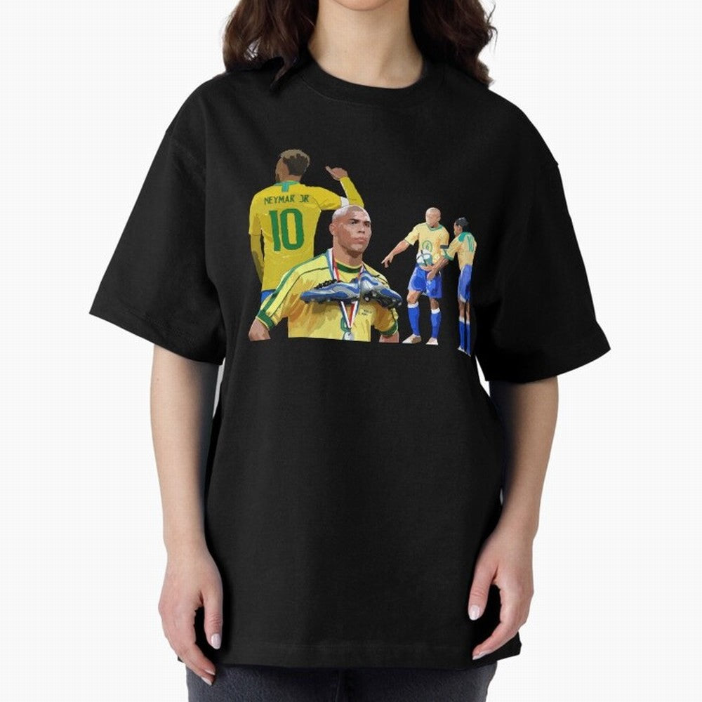 Brazilian Icons Oversized T-Shirt Represent the Passion of Global Football Passion for FIFA World Cup 2026 Group Stage, Driven by Neymar, Haaland and Cristiano Ronaldo, France and Portugal, Fan Favorite Moments, National Team Passion, Big Match