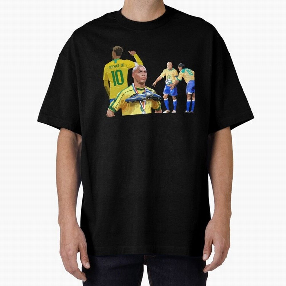 Brazilian Icons Oversized T-Shirt Represent the Passion of Global Football Passion for FIFA World Cup 2026 Group Stage, Driven by Neymar, Haaland and Cristiano Ronaldo, France and Portugal, Fan Favorite Moments, National Team Passion, Big Match