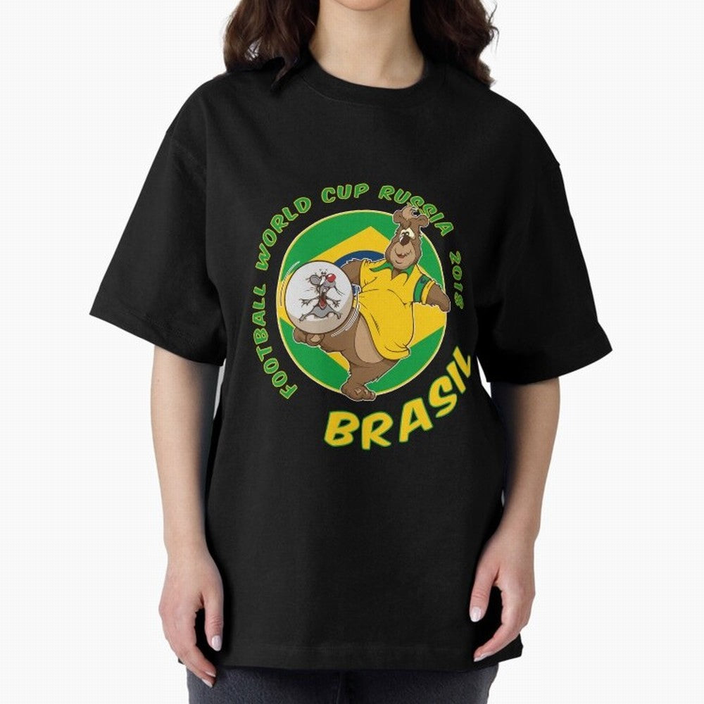 Football Russia 2018 World Cup Brazil T shirts and Merchandise Oversized T-Shirt Turn Every Weekend Toward FIFA World Cup 2026 for Fans of Messi, CR7 and Mbappe and France and Portugal, Bringing Vintage Soccer Flavor, Modern Football Stars,
