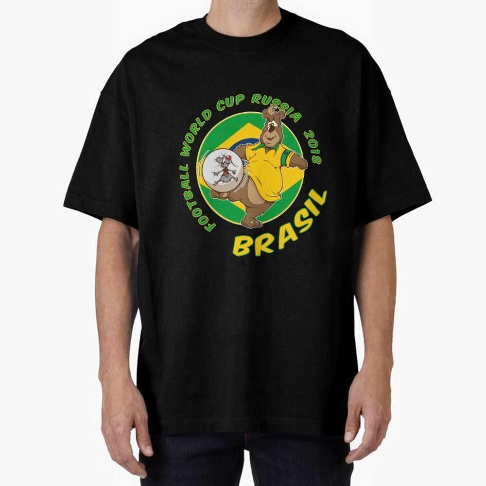 Football Russia 2018 World Cup Brazil T shirts and Merchandise Oversized T-Shirt Turn Every Weekend Toward FIFA World Cup 2026 for Fans of Messi, CR7 and Mbappe and France and Portugal, Bringing Vintage Soccer Flavor, Modern Football Stars,
