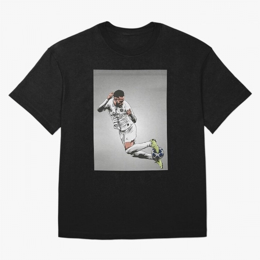 Illustration Neymar Wallpaper Classic T-Shirt Follow the Road to FIFA World Cup 2026 USA Canada Mexico Capturing Messi, Neymar and Mbappe, Spain Energy, Championship Spirit, Famous Goals, Roaring Crowds and International Football Unity; Created for