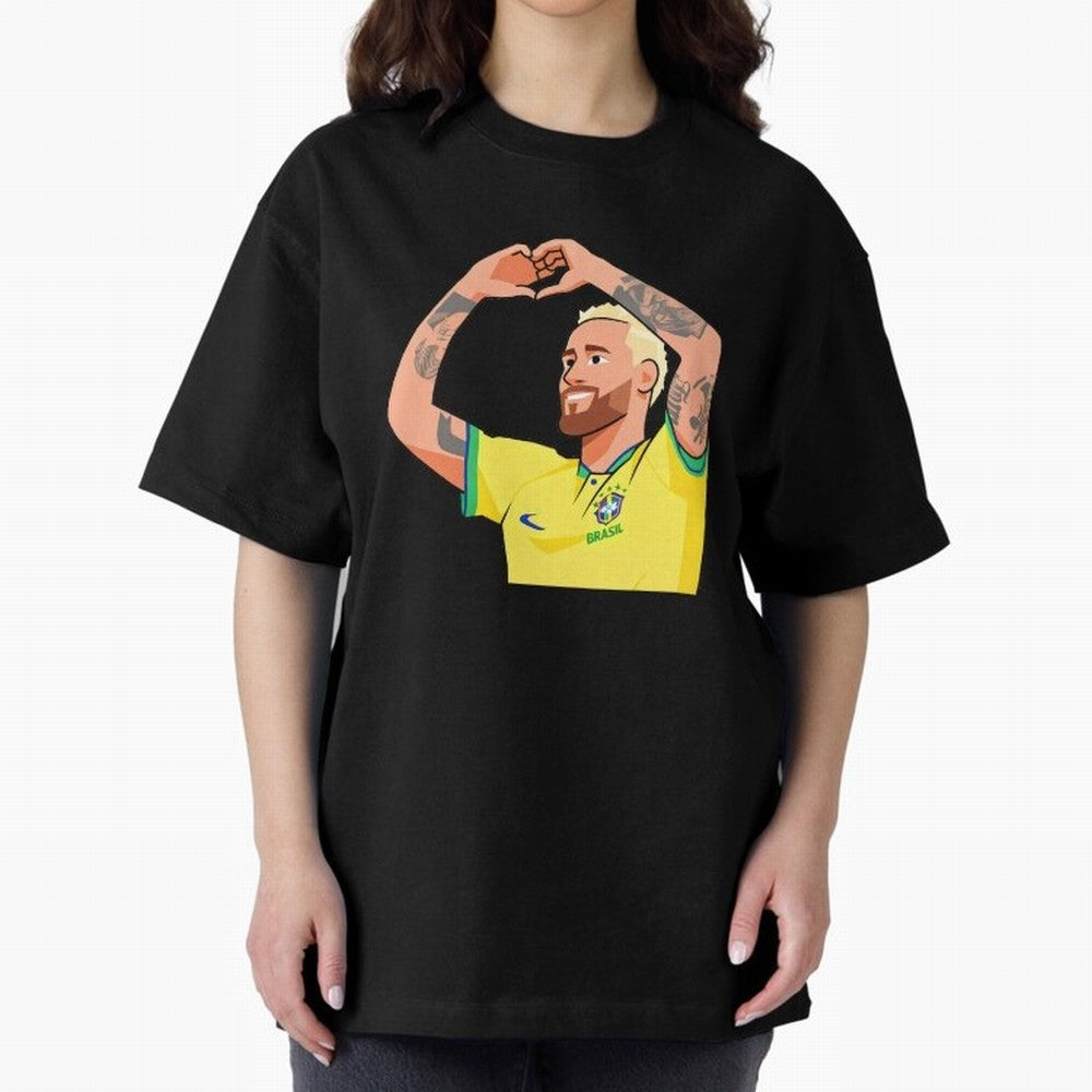 World Cup Neymar Oversized T-Shirt Bring International Match Energy to FIFA World Cup 2026 for Fans of CR7 and Argentina, Bringing Vintage Soccer Flavor, Modern Football Stars, National Flags and Final Night Emotion; Created for Match Day Parties,
