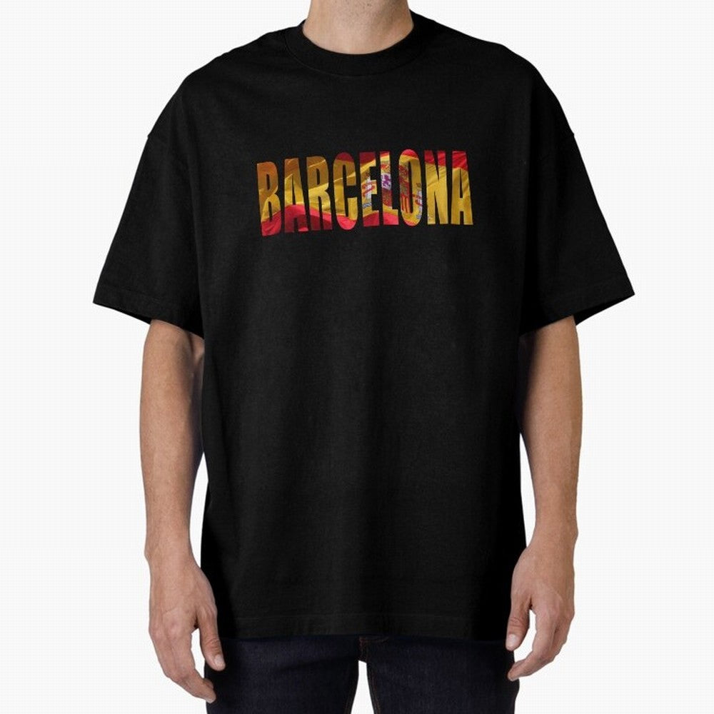 Barcelona city 2 Oversized T-Shirt Celebrate Fan Culture around FIFA World Cup 2026 Spirit, Centered on Argentina, Messi, Football Festival Excitement, Trophy Ambitions, Country Rivalries and Star Player Buzz; Ideal for Football Dads, Football