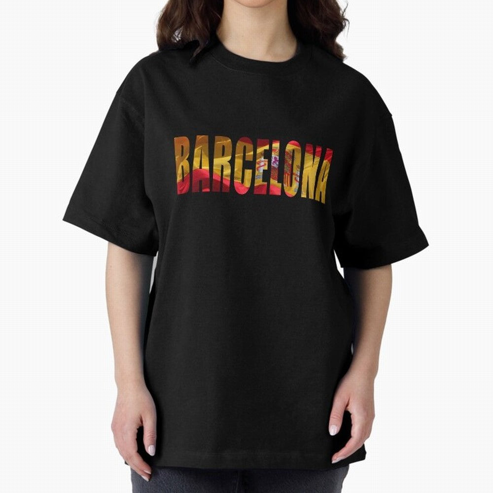 Barcelona city 2 Oversized T-Shirt Celebrate Fan Culture around FIFA World Cup 2026 Spirit, Centered on Argentina, Messi, Football Festival Excitement, Trophy Ambitions, Country Rivalries and Star Player Buzz; Ideal for Football Dads, Football
