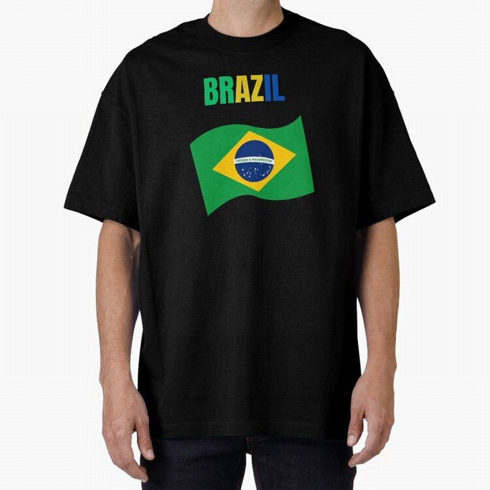 I love Brazil Oversized T-Shirt Back Your Heroes with FIFA World Cup 2026 Group Stage Highlighting Messi, CR7 and Mbappe, England Energy, Supporter Pride, Iconic Celebrations, Legendary Names and Global Match Day Energy; Ideal for Fans Who Follow