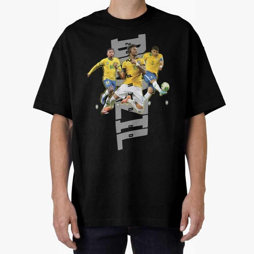 Brazil World cup 2022 Oversized T-Shirt Relive FIFA World Cup 2026 Group Stage for Fans of Haaland and Mbappe and Brazil, Portugal and Argentina, Bringing Supporter Pride, Iconic Celebrations, Legendary Names and Global Match Day Energy; Perfect