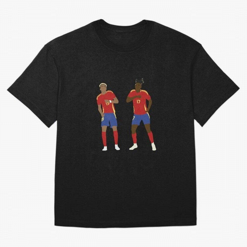 Yamal and Williams Dance Duo Oversized T-Shirt Support FIFA World Cup 2026 Group Stage Centered on Haaland and Mbappe, Spain and Netherlands Energy, Football Festival Excitement, Trophy Ambitions, Country Rivalries and Star Player Buzz; Ideal for