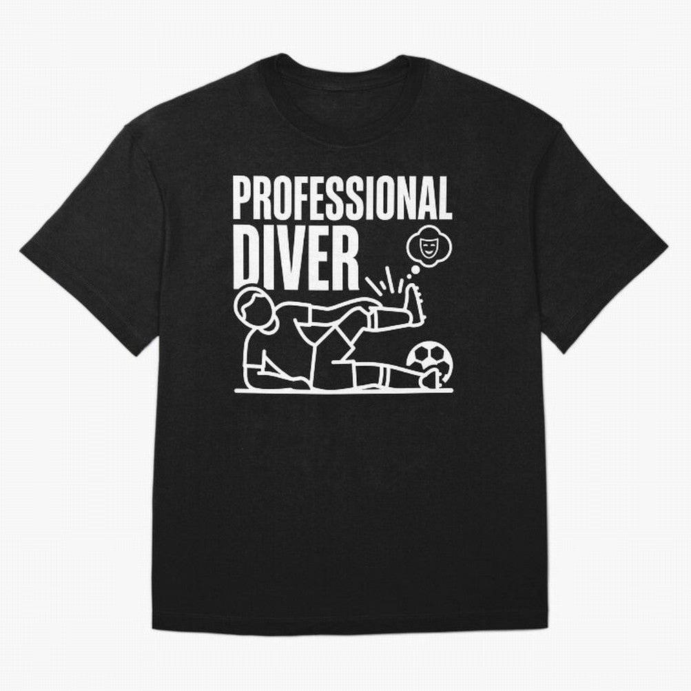 Professional Diver - Funny Soccer Faking Injury Oversized T-Shirt Bring Home the FIFA World Cup 2026 Journey through Mbappe Highlights, Germany Pride, Retro Football Energy, Iconic Rivalries, Trophy Chase Drama and Stadium Atmosphere; Perfect for