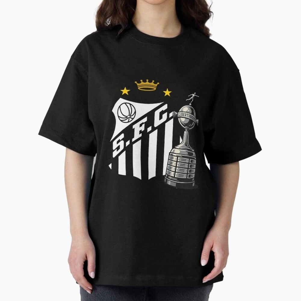 Santos Of Brazil With The Libertadores Cup Oversized T-Shirt Celebrate Classic Football Spirit in FIFA World Cup 2026 Group Stage Connected to Messi, Neymar and Mbappe, England, France and Netherlands Energy, Global Supporter Spirit, Legendary
