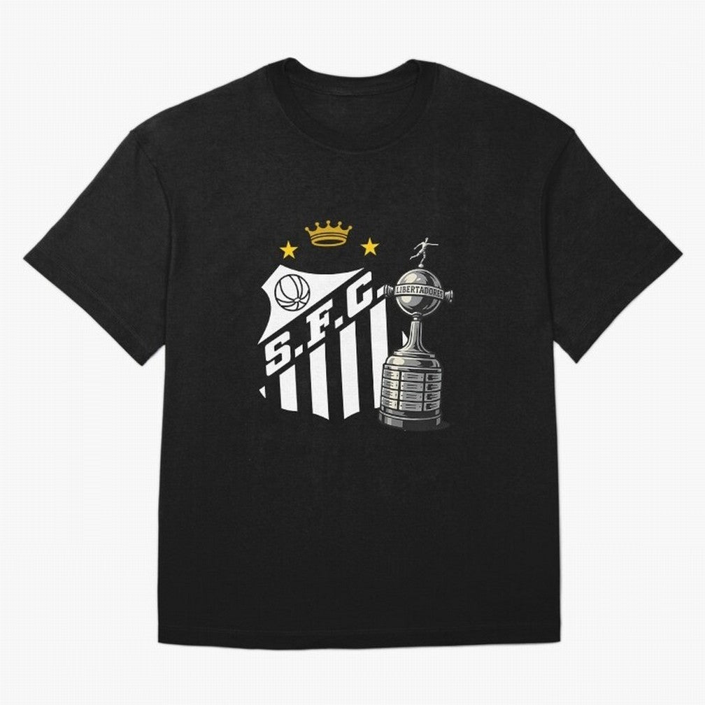 Santos Of Brazil With The Libertadores Cup Oversized T-Shirt Celebrate Classic Football Spirit in FIFA World Cup 2026 Group Stage Connected to Messi, Neymar and Mbappe, England, France and Netherlands Energy, Global Supporter Spirit, Legendary