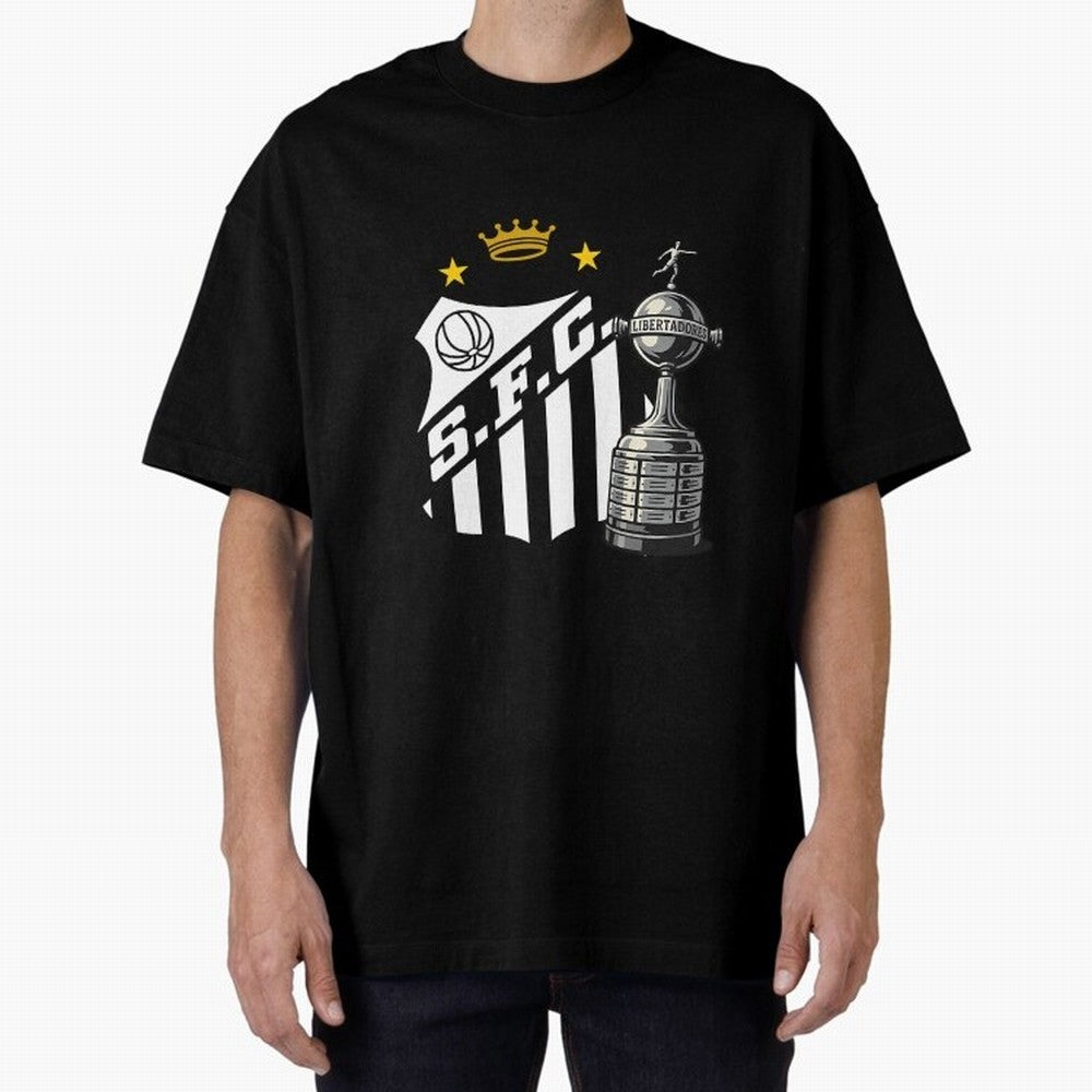 Santos Of Brazil With The Libertadores Cup Oversized T-Shirt Celebrate Classic Football Spirit in FIFA World Cup 2026 Group Stage Connected to Messi, Neymar and Mbappe, England, France and Netherlands Energy, Global Supporter Spirit, Legendary