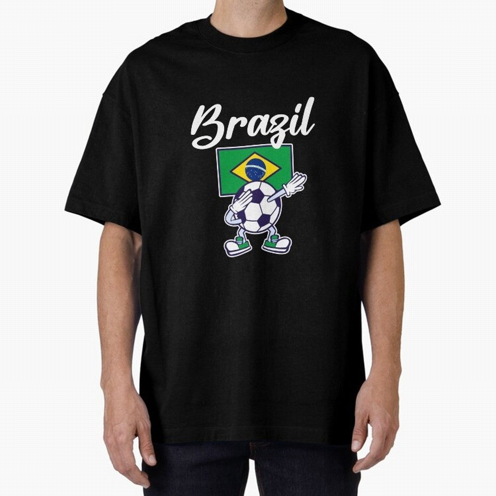 BRAZIL - Dabbing Football Soccer Ball - BRAZIL Classic T-Shirt Relive Legendary Nights from Match Day Hype around FIFA World Cup 2026 USA Canada Mexico, Cristiano Ronaldo, Portugal, Spain and Germany, Worldwide Fan Energy, Dramatic Goals, Stadium