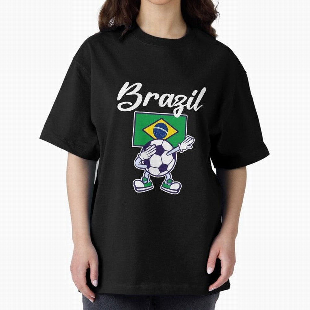 BRAZIL - Dabbing Football Soccer Ball - BRAZIL Classic T-Shirt Relive Legendary Nights from Match Day Hype around FIFA World Cup 2026 USA Canada Mexico, Cristiano Ronaldo, Portugal, Spain and Germany, Worldwide Fan Energy, Dramatic Goals, Stadium