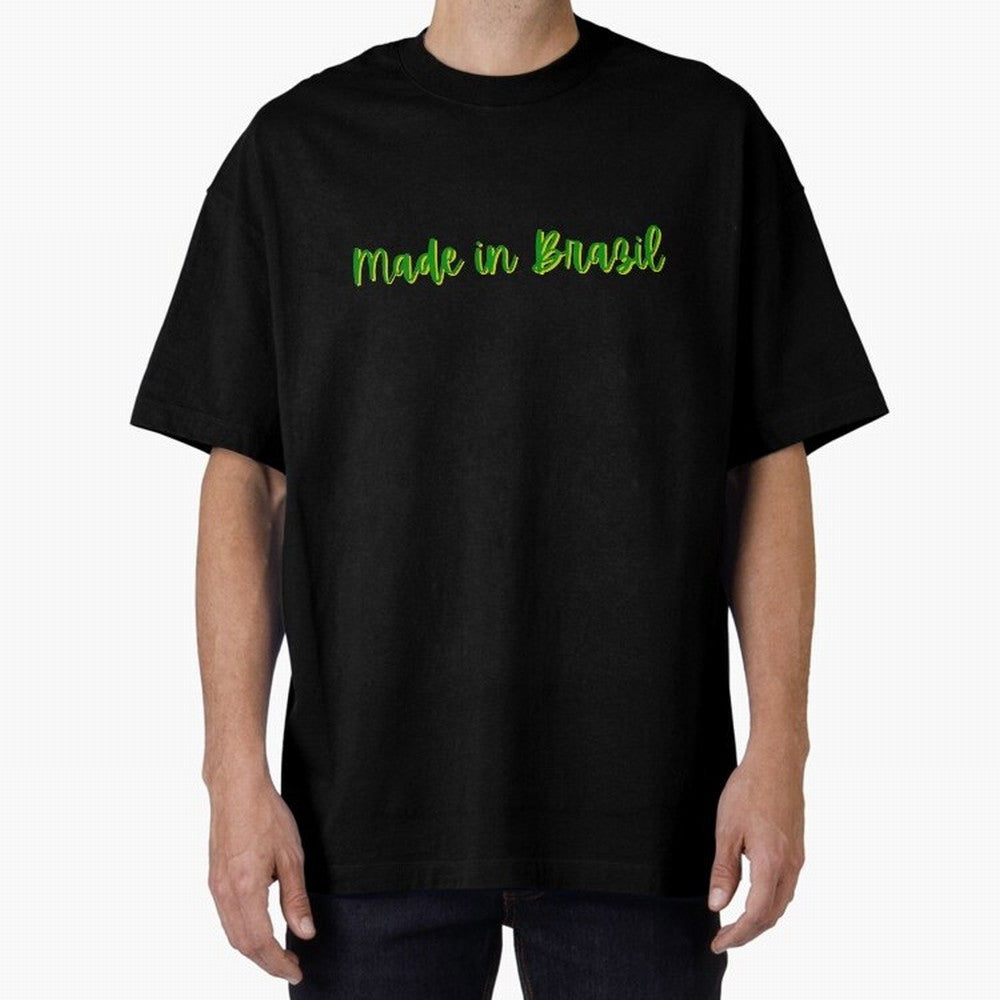 Made in Brazil Oversized T-Shirt Join the Countdown to Match Day Hype around FIFA World Cup 2026 USA Canada Mexico, CR7 and Messi, Spain, Vintage Soccer Flavor, Modern Football Stars, National Flags and Final Night Emotion; Created for Match Day