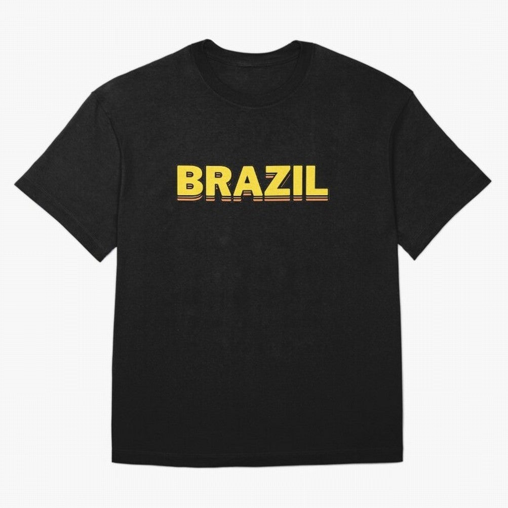 Brazil, yellow 3d sign Classic T-Shirt Follow Every Goal of the FIFA World Cup 2026 USA Canada Mexico Journey through Cristiano Ronaldo, Haaland and CR7 Highlights, England and Germany Pride, Sports Nostalgia, International Competition, Famous