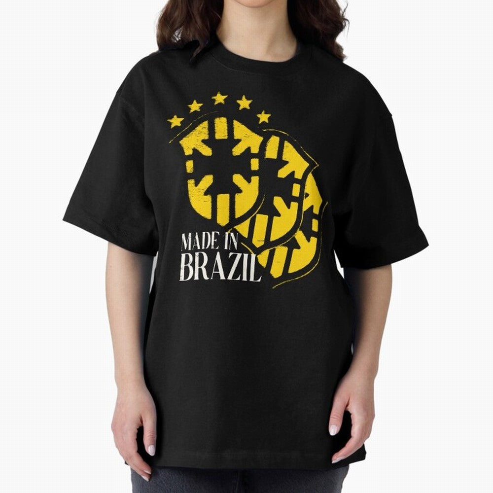 Design Made in Brazil Classic T-Shirt Bring Retro Soccer Energy to FIFA World Cup 2026 Group Stage Spirit, Celebrating Netherlands, Haaland and Mbappe, Sports Nostalgia, International Competition, Famous Players and Unforgettable Victories; Made
