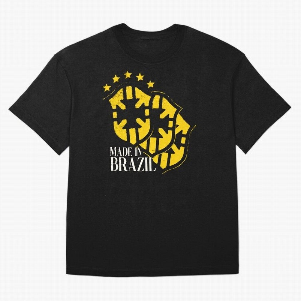 Design Made in Brazil Classic T-Shirt Bring Retro Soccer Energy to FIFA World Cup 2026 Group Stage Spirit, Celebrating Netherlands, Haaland and Mbappe, Sports Nostalgia, International Competition, Famous Players and Unforgettable Victories; Made