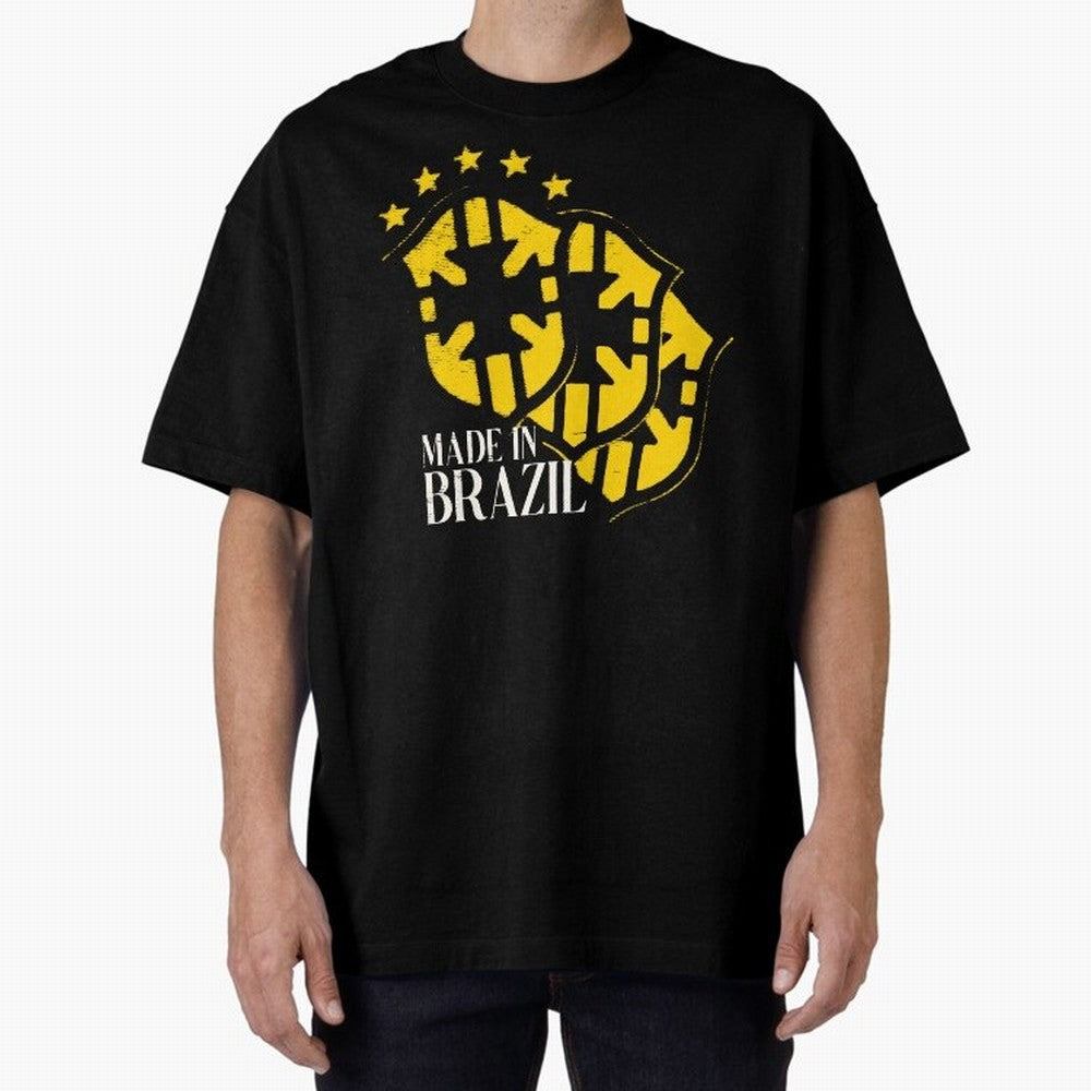 Design Made in Brazil Classic T-Shirt Bring Retro Soccer Energy to FIFA World Cup 2026 Group Stage Spirit, Celebrating Netherlands, Haaland and Mbappe, Sports Nostalgia, International Competition, Famous Players and Unforgettable Victories; Made
