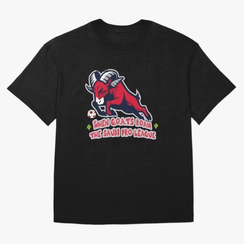 When G.O.A.T's Roam the Saudi Pro League Arena Classic T-Shirt Celebrate Golden Goal Energy in FIFA World Cup 2026 USA Canada Mexico for Fans of Messi, CR7 and Mbappe and Spain, Bringing Supporter Pride, Iconic Celebrations, Legendary Names and