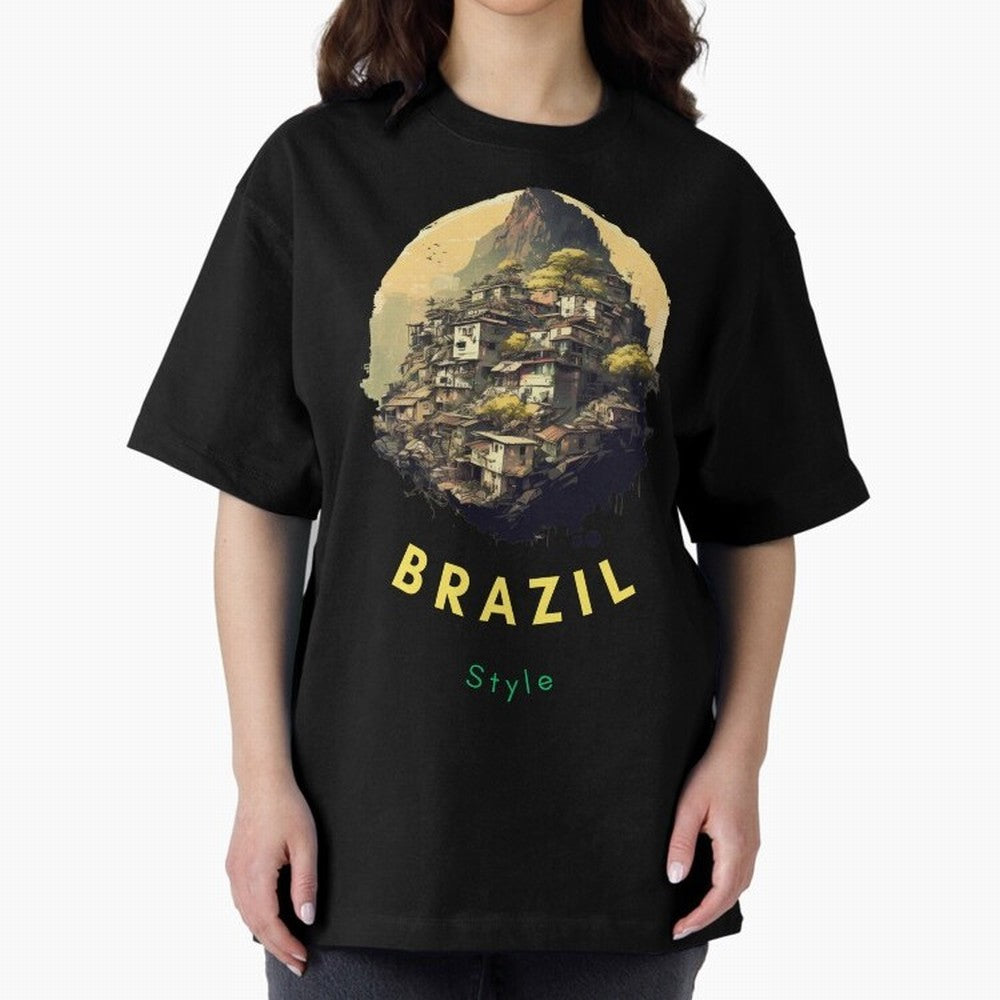 Brazil Style, Japanese Architecture Oversized T-Shirt Celebrate Football Dreams Across Match Day Hype around FIFA World Cup 2026, Haaland, Argentina and Brazil, Stadium Chants, National Pride, Trophy Dreams and Unforgettable Football Memories;