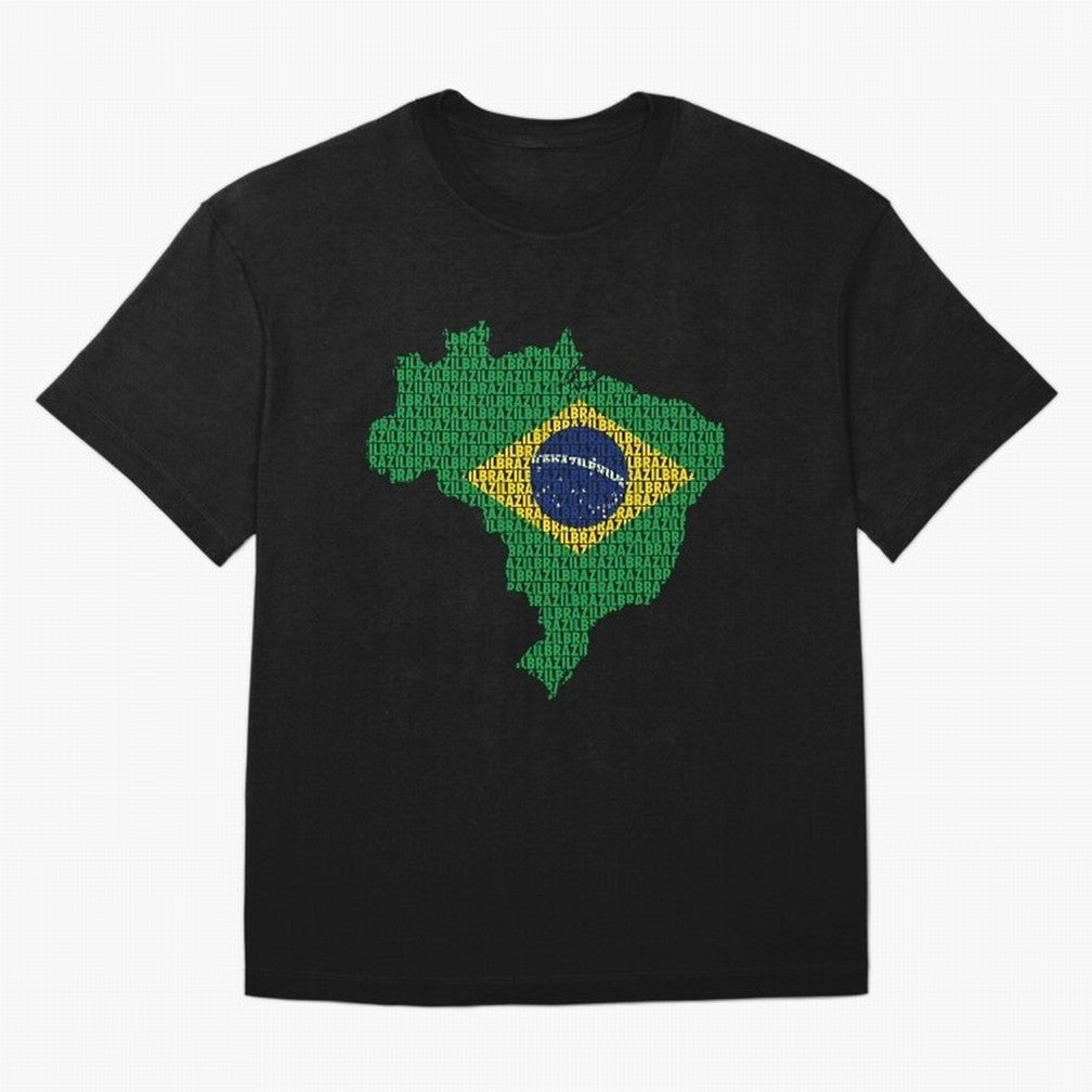 Map of Brazil (Brazil) Oversized T-Shirt Celebrate the Road through FIFA World Cup 2026 USA Canada Mexico for Fans of Haaland and Brazil, Portugal and Argentina, Bringing Global Supporter Spirit, Legendary Goals, National Colors and Tournament