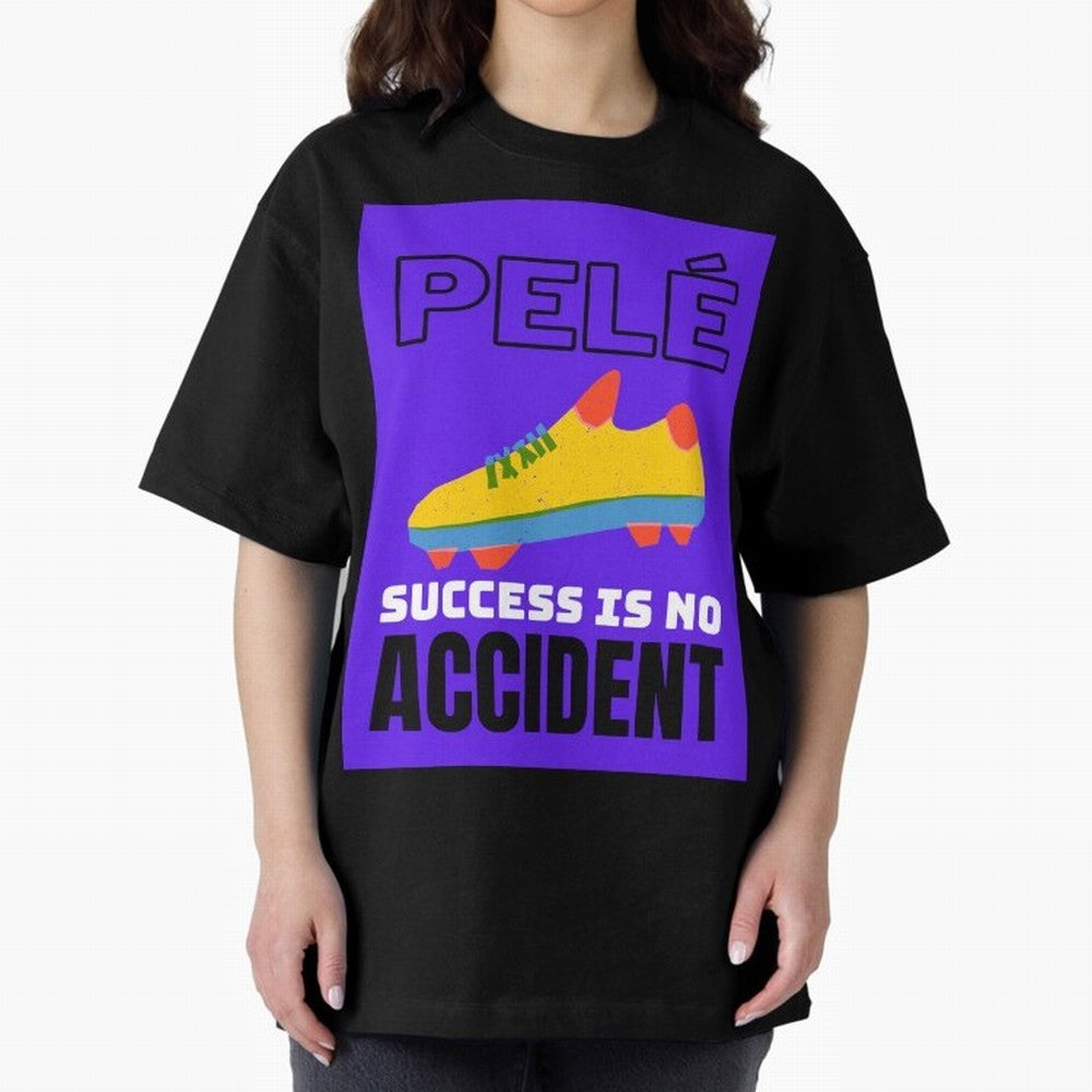 Pele Quote Success Is No Accident Graphic Classic T-Shirt Support the Legends of Global Football Passion for FIFA World Cup 2026 Group Stage, Centered on Cristiano Ronaldo, Haaland and CR7, England and Germany, Championship Spirit, Famous Goals,
