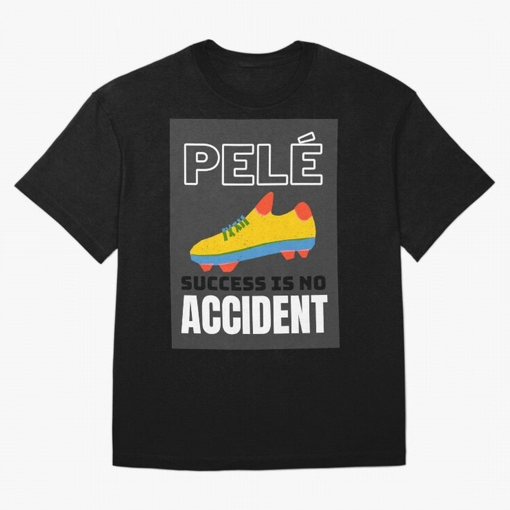 Pele Quote Success Is No Accident Graphic Classic T-Shirt Live the Energy of FIFA World Cup 2026 for Fans of Messi, Neymar and Mbappe and Brazil, Portugal and Argentina, Bringing Vintage Soccer Flavor, Modern Football Stars, National Flags and